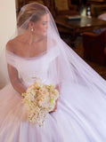 White Wedding Dresses,Tulle Off the Shoulder Wedding Dress,Princess Wedding Dress,WD00057