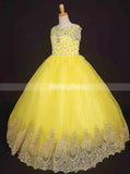 Yellow Girls Pageant Dresses,Formal Girls Prom Dress for Teens,GPD00016