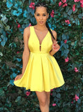 Yellow Homecoming Dresses,Sexy Cocktail Dresses,Short Homecoming Dress,HC00130